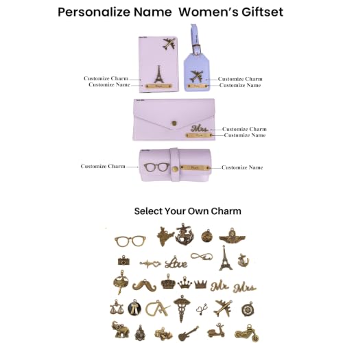 Image of AICA Personalized Name & Charm Sunglass Cover Giftset for Women