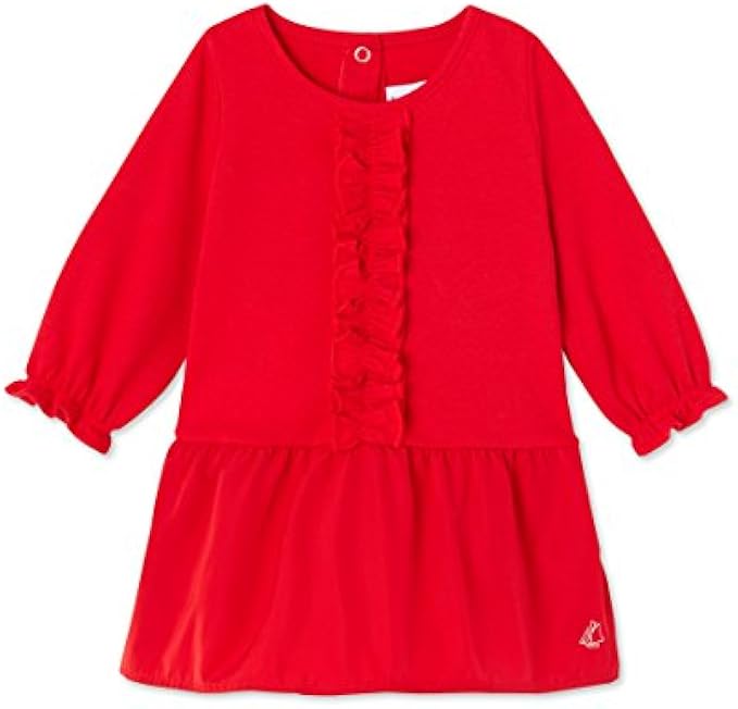 Petit Bateau Baby Girls' Dress with Taffeta Skirt