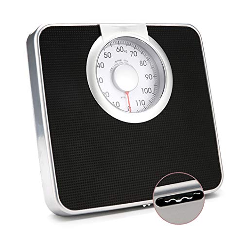 HADECOLL Báscula Mecánica Analógica Profesional, Báscula De Baño De Precisión con Dial Extragrande, Sin Botón Ni Batería, Medición De Salud, 120 Kg/Negra