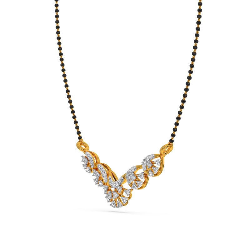 Image of KISNA JEWELS 14KT|18KT BIS Hallmark Pure Gold and Diamond Mangalsutra For Women