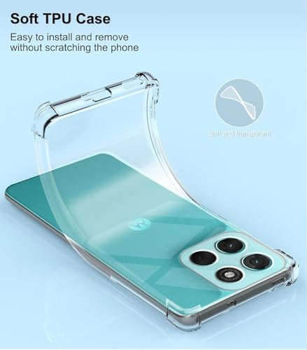 Image of Bumper Back Cover Case Transparent for Motorola G67 Power,Motorola G57 Power|Four Corners Protection|Camera Protection Back Cover Case -Transparent