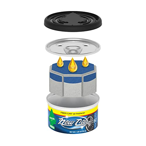 Image of Little Trees New Car Scent Fiber Can Air Freshener 30g (Pack of 1) | Classic Fresh Automotive Fragrance | Adjustable Lid Control | For Car, Home & Office | Imported from USA