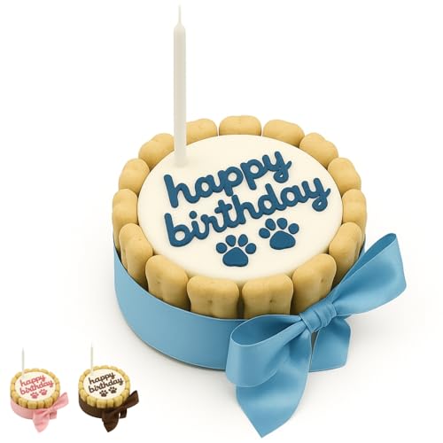 PetLove Torta per cani Happy Birthday • Torta di compleanno per cani • Regalo per cani • Torta di compleanno cane – Blu