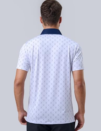 Image of 3-Pack Men's Performance Dry Fit Tech Golf Polo Shirts with Chest Pocket, Short Sleeve Active T Shirts