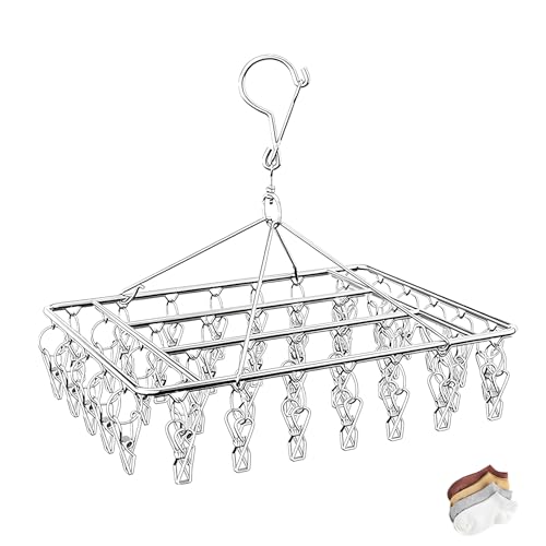 Sock Hangers for Drying, 40 Pegs Underwear Dryer Hanger, Sock Hanger for Washing Line, Clothes Drying Rack Outdoor with Clips Drying Rack for Small Items Compact Laundry Solution for Home Use