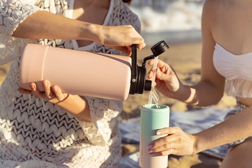 Hydrapeak Chug Lid with Flexible Handle - Fits All Wide Mouth Insulated Water Bottles, Leak Proof and Spill Proof Bottle Cap (Black) - Thumbnail 4