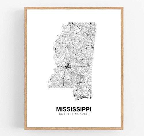Eleville 13X19 Unframed Mississippi United States Country View Abstract Road