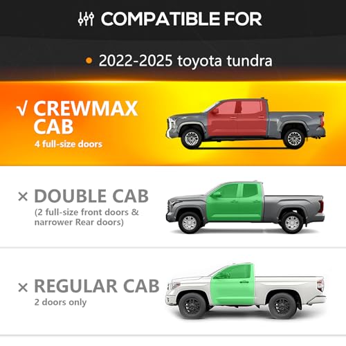 Estribos laterales CrewMax Cab compatibles Toyota Tundra 2022-2025 miniatura 2