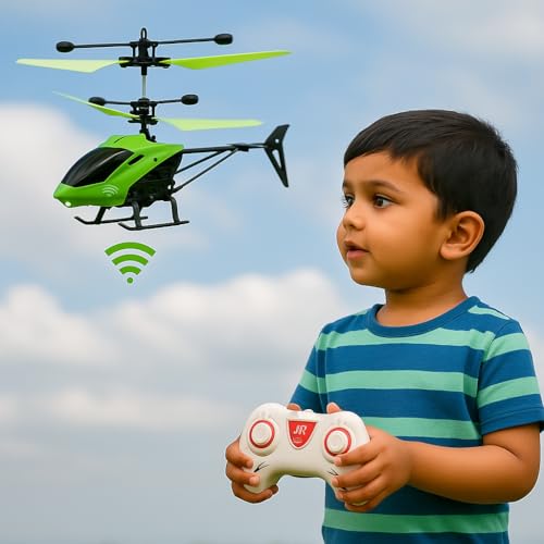Image of Remote Control Helicopter Toy for Kids - Strong Flying, Rechargeable, LED Lights, Indoor & Outdoor RC Helicopter with Hand Sensor Control