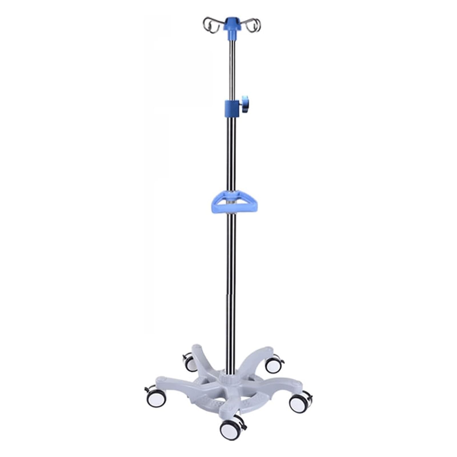 EYPKPL Supporto for flebo in Acciaio Inox con 4 Ganci, Supporto for flebo con 5 Ruote di bloccaggio, Supporto for Sacca flebo for Ospedale e casa