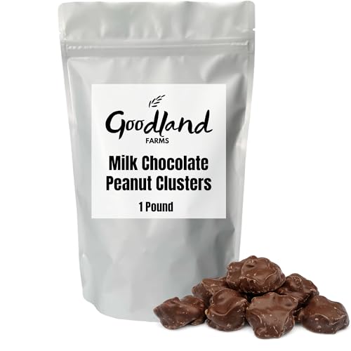 Goodland Farms Milk Chocolate Peanut Clusters | 1 Pound Bag | Fresh Roasted Peanuts Coated in Smooth Creamy Milk Chocolate
