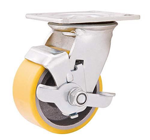 Rodízio Giratório 6 Com Freio Ferro Fundido + Poliuretano Capacidade De Carga 280kg Vonder