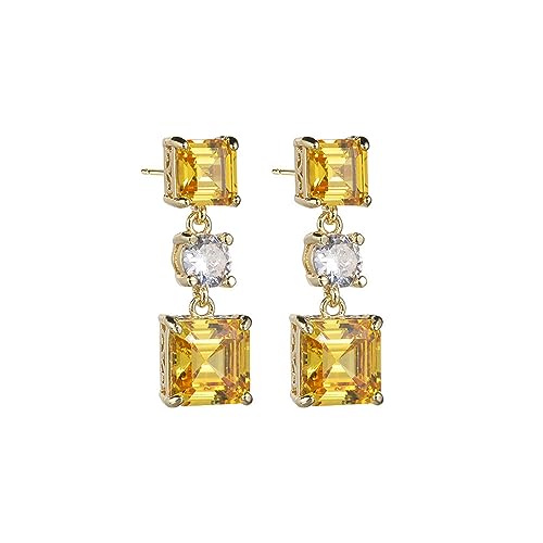 Boucles d'oreilles carrées en Zircon anti-allergie pour oreilles sensibles