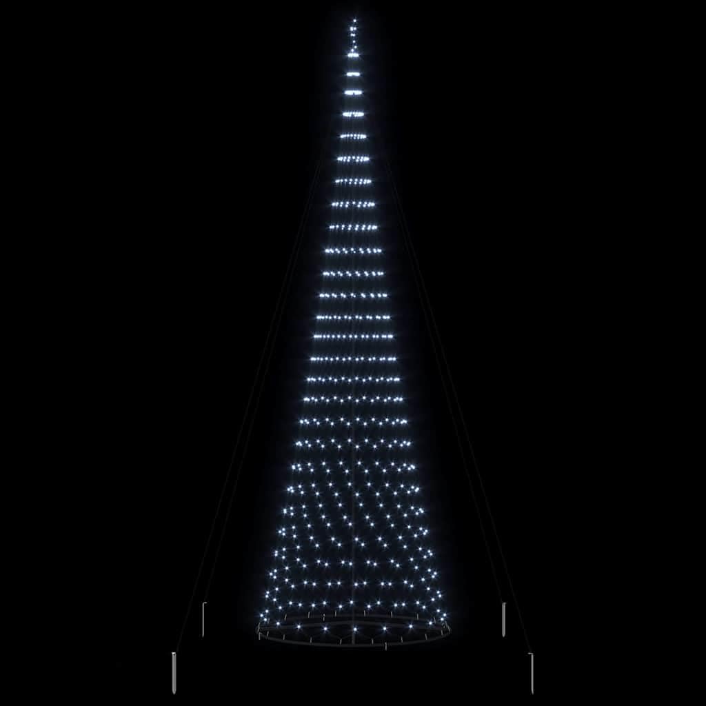 Choinka LED zimna biel 500 cm, metalowa, ze stojakiem, 8 trybów, do użytku wewnątrz i na zewnątrz, trwała, 550 diod LED