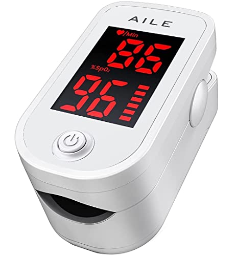 AILE Oxygen Monitor Finger Adults-Kids Heart Rate Monitor SpO2 Pulse Oximeter UK Approved Medical Device SATS Blood Saturation Monitor CE Certified - MHRA Registered Oxygen Level Monitor