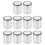 ANDRESLAD Botes Pequeños de Pintura Metálicos Redondos con Tapa 01 L 10 Unidades Cubos de Metal Sellados para Almacenamiento Muestreo y Proyectos de Bricolaje en Taller o Laboratorio