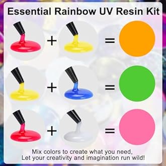 JDiction UV Resin Kit - 8 Colors, 240g Odorless Hard Rainbow Colored UV Resin for Jewelry Making, Casting and Coating, Crafts and Decoration