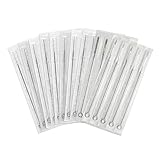Tattoo Needles, 50pcs Disposable Mixed Assorted Tattoo Needles - Round Liner, Round Shader, Magnum Needles, 5pcs of each 3RL 5RL 7RL 9RL 3RS 5RS 7RS 9RS 5F 7F