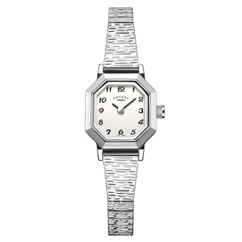 Rotary Heritage - Reloj de pulsera de acero inoxidable con caja octogonal para mujer Rotary Heritage - Reloj de pulsera de acero inoxidable con caja octogonal para mujer