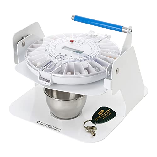 e-Pill MedTime Station – Locked Automatic Pill Dispenser with Tipper Base, 6 Alarm Settings – Transparent Clear Cover