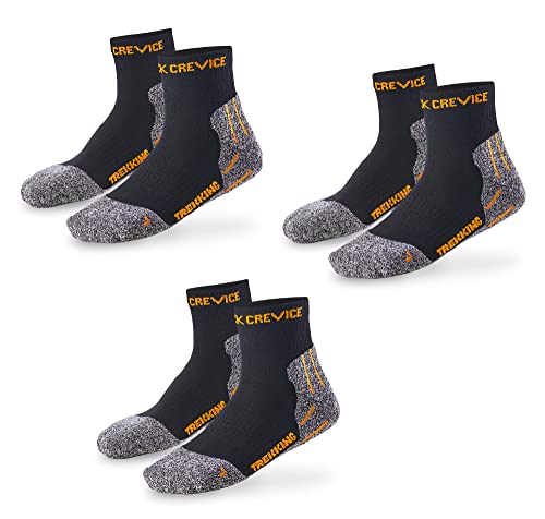 Black Crevice Trekkingsocken kurz, 3 Paar, black/orange, 39-42