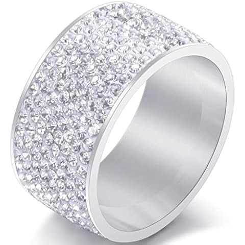 Jude Jewelers 12mm Rhinestone Wedding Band Cover