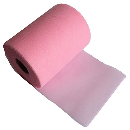OurWarm 6 Inch x 100 Yards (300FT) Tulle Roll Spool Light Pink