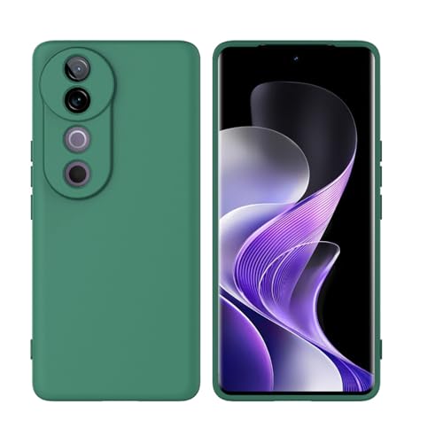 Image of Back Cover for Vivo V40 5G / V40 Pro 5G | Full Camera Protection | Premium Liquid Silicon Case | Flexible Bumper Case for Vivo V40 5G / V40 Pro 5G (Green)