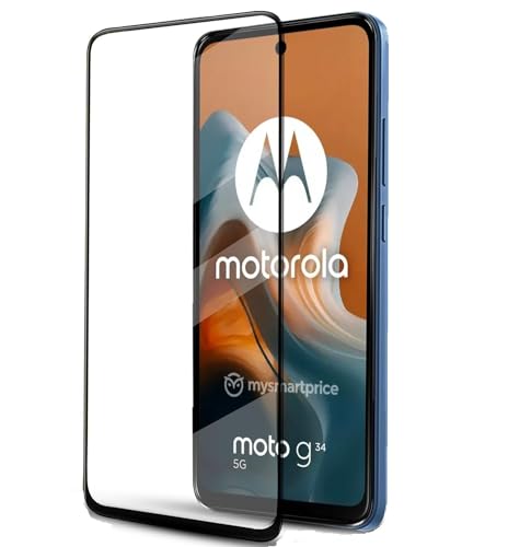 Image of DD SON Premium HD+ Tempered Glass Screen Protector Guard Compatible For Moto G34 5G / Moto G45 5G Edge to Edge Coverage With Easy installation kit for Smartphone