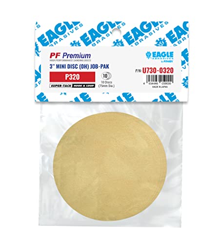 Eagle U730-0320 3 inch SUPER-TACK PF Premium Discs - Grit P320 - (Job-Pak) - 10 Discs/Pack