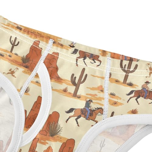 Wusikd Cowboys Horseback Boys' Underwear Cotton Boys Briefs Soft Toddler Underwear 2T4