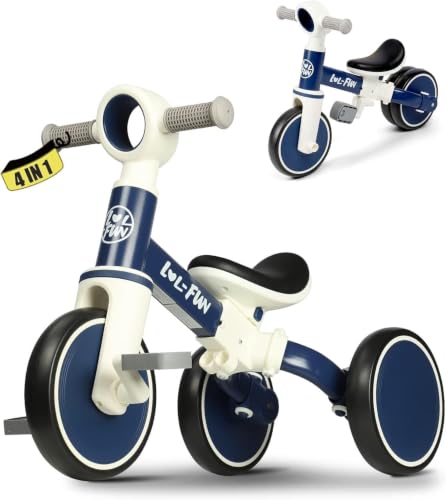 Toddler Balance Bike for 1 2 Year Old, 4 in 1 Tricycle for...
