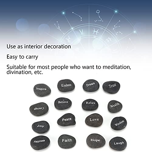 Galets gravés noirs AstraLoom surface lisse sans reflets pour concentration zen