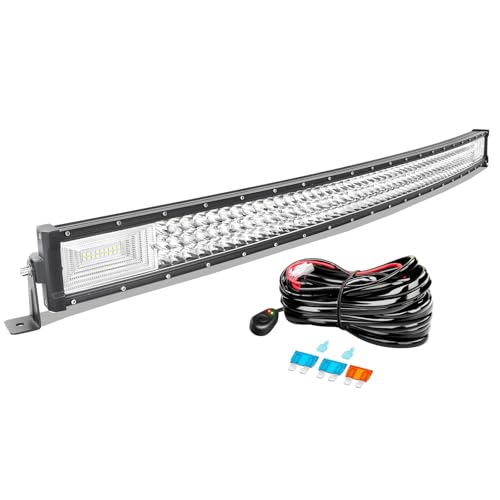 AUXTINGS 108,2 cm 540W Triple rangée 7d Barre Lumineuse LED de Travail Spot inondation Combo Faisceau DC 12V-24V 6000K Offroad Véhicules 4x4 ATV Utvs