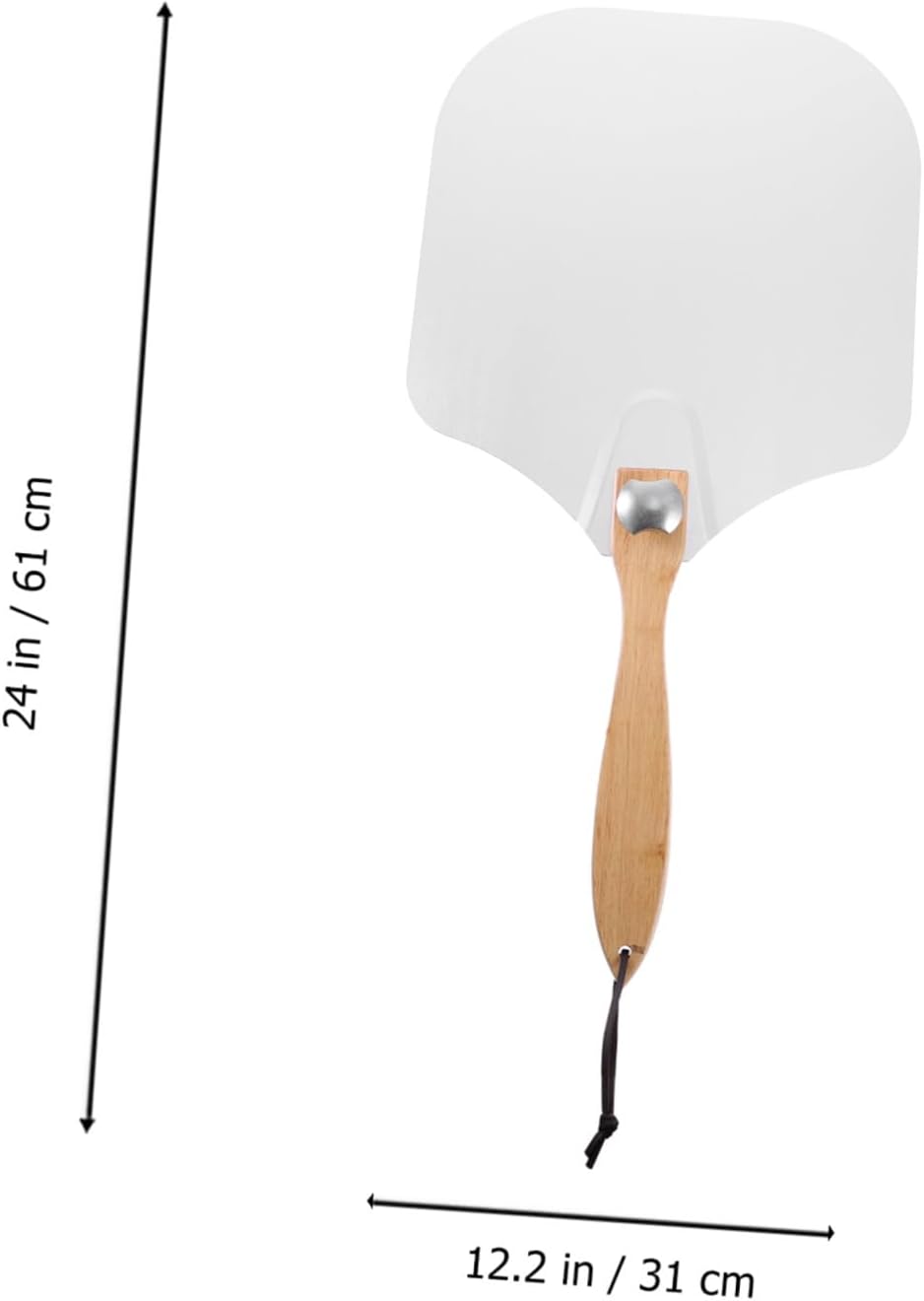 Foldable Wood Handle Pizza Paddle Stainless Steel Pizza Peel Spatula for Easy Transfer Baking Oven Use Non-slip Heat-resistant Grip