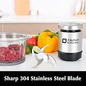 Kitchen in the box Mini Food Processors400W Powerful Mini Meat Grinder Food ChopperElectric Vegetable Chopper with One 3 Cup Bowl S Blades for MeatFishVegetableBaby Food3cup1bowl