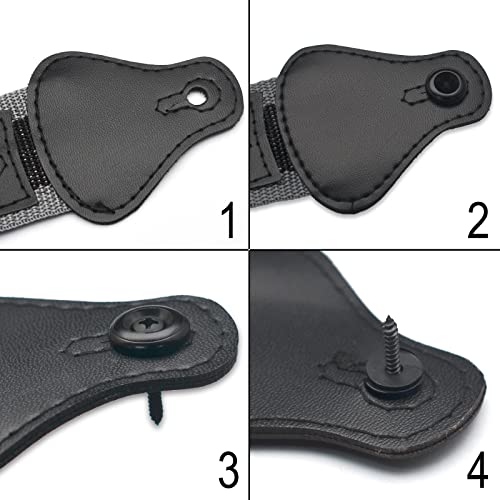 Maxcheer 2Pcs Mushroom Style Guitar Ukulele Bass Strap Lock Lock Metal Music Parts (Black) #TOP2