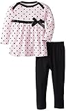 Bon Bebe Baby Girls' Polka Dot and Bow Two Piece Dress and Legging Set