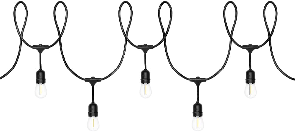 Close-up of LED string light with hanging loop