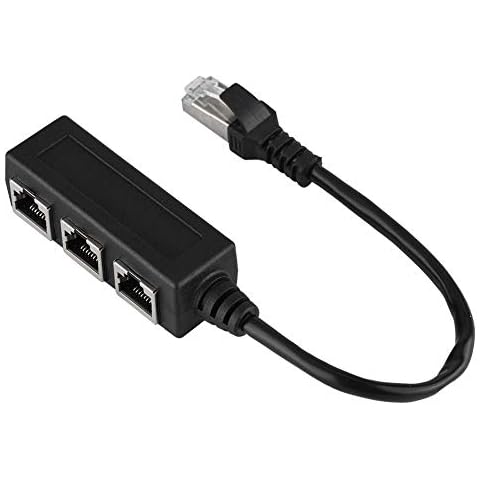 LAN Splitter RJ45 Ethernet Extension Cable 1 Male to 3 Female Ethernet Splitter Extension Cable Female Adapter LAN Cable Connector Cover