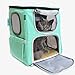 Zaino Per Animali Domestici, Pet Soft Side, Zaino Portatile Pieghevole Per Animali Domestici, Gabbia Per Animali Domestici, Adatto Per Cani Di Piccola Taglia E Gatti, Inclusi Piccoli Ventilatori,Verde