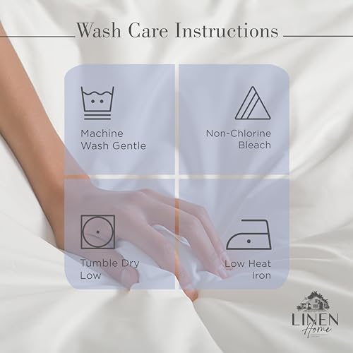 Image of Linen Home 100% Cotton Percale Sheets Full Size, Dark Blue, Deep Pocket, 4 Pieces Set - 1 Flat, 1 Deep Pocket Fitted Sheet and 2 Pillowcases, Crisp Cool and Strong Bed Linen