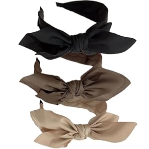 3PCS Headbands for Women’s Hair Boho Wrap Tie Fashion Hairbands Elastic Twist Hair Scarf Pretty Bow Tie Hair Bands Wide Alice Hair Bands for Women