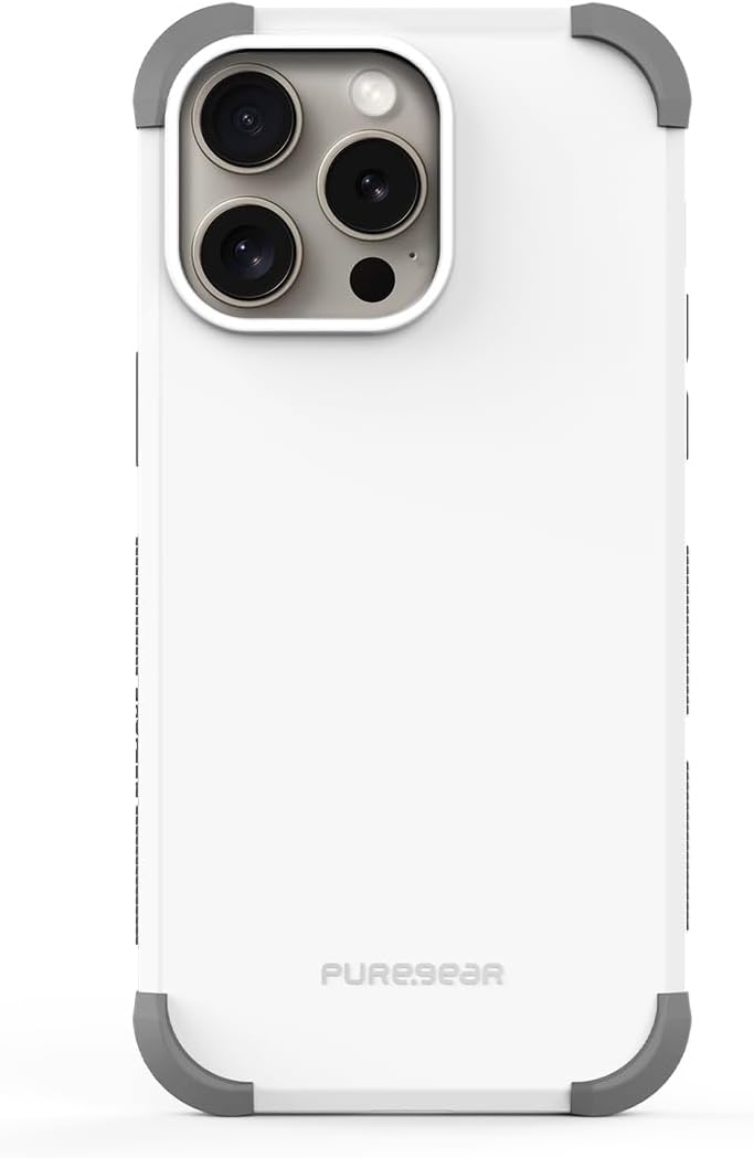 PureGear DualTek Case for Apple iPhone 15 Pro Max (2023) 6.7", Military Tested and Approved Protection, Heavy-Duty Durable Protective iPhone 15 Pro Max Case, Drop Test Certification of 20 ft (White)
