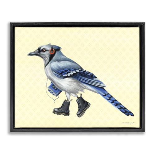 Blue Jay Music Collage, 17 x 21 Inch Canvas in Floater Frame
