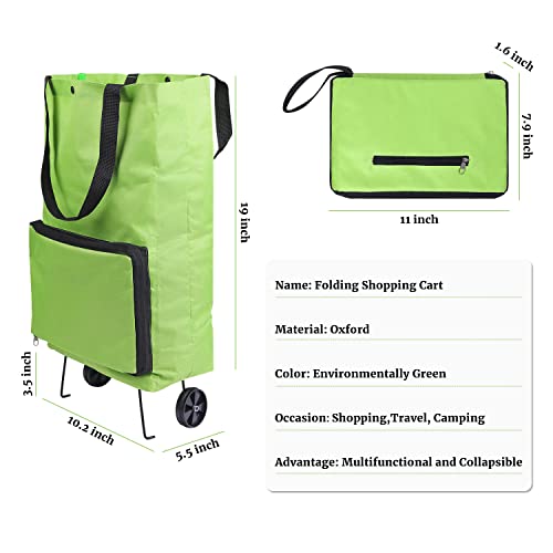 NymphFable Faltbare Einkaufstaschen mit Rollen Tragbare Trolley-Taschen Einkaufstrolley-Tasche Reisewagen Gepäcktasche… – Bild 3