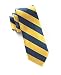 100% Woven Silk Classic Twill Navy and Gold Striped Tie