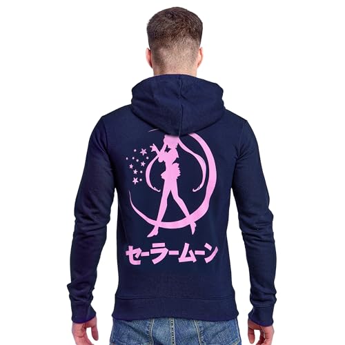 {Sailor Moon Sudadera Sai Elbenwald Sailor Moon Sudadera con Capucha con Motivo Silueta para Fans de Anime Hombres Señoras Unisex Algodón Azul - XL