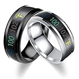 Aooaz Fahrenheit Monitor Ring for Men Women Thermometer Body Sensor Smart Rings CustomSize 11