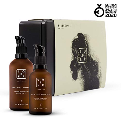 Preisvergleich Produktbild sober® / 2er Pflegeset bestehend aus Feuchtigkeitscreme und Reinigungsgel / Geschenk für jeden Anlass bei Männern